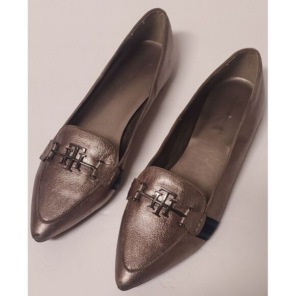 Tommy Hilfiger Tomina Shoes Bronze Loafer Flat Pointed Toe Slip On's TH 2 WOM 8M - Picture 1 of 12